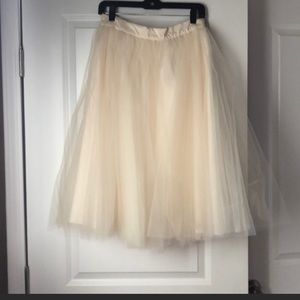 Anthropologie Ivory Tulle Skirt